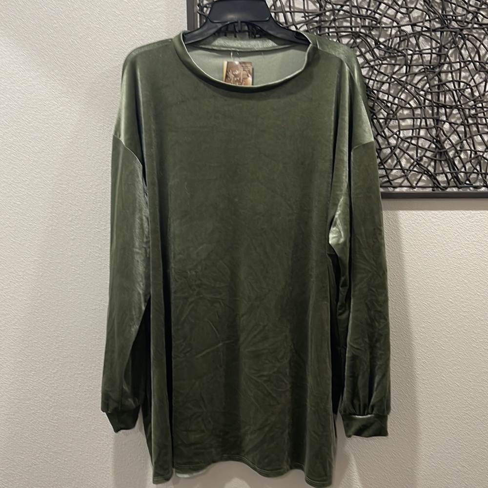 BOGO🥳 Serena green velvet tunic top/mini dress - Picture 5 of 6